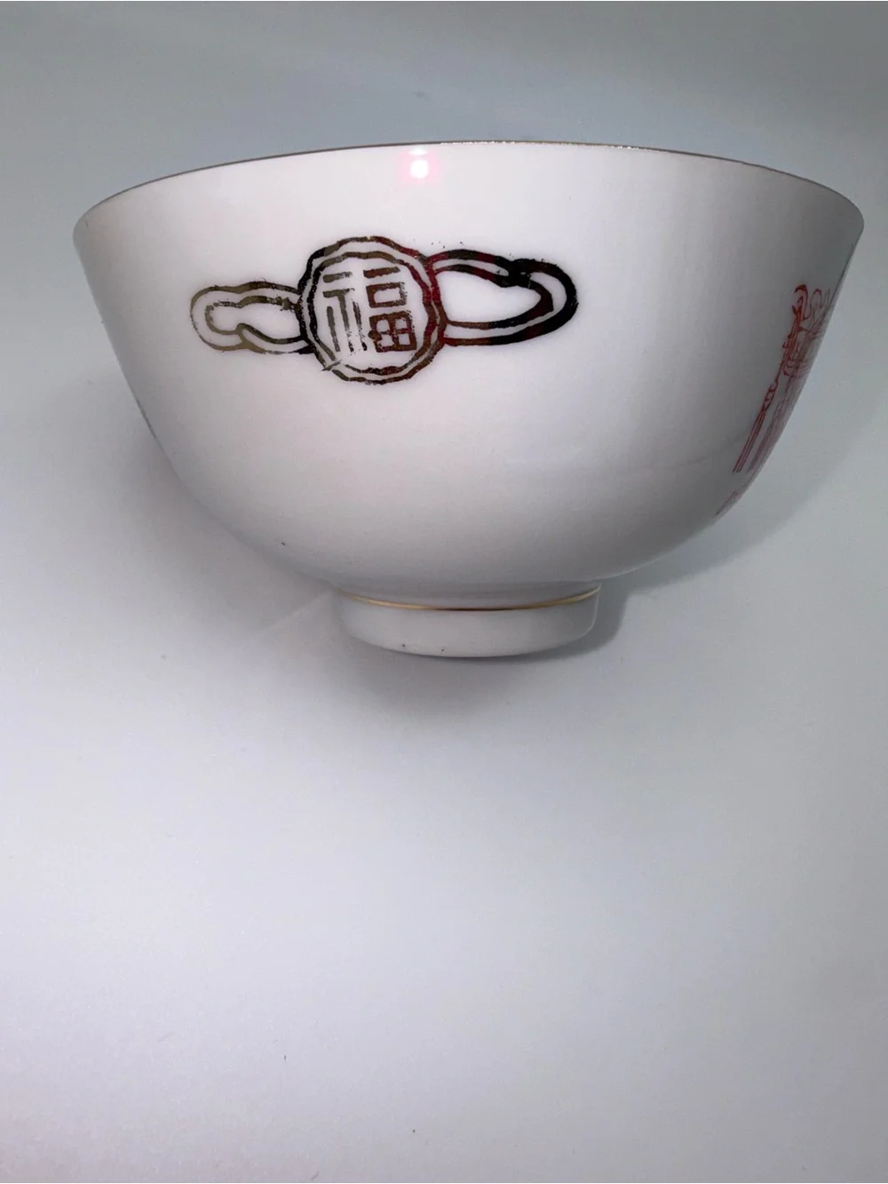 1960s Vintage Chinese Porcelain Bowl & Spoon-Set of 6